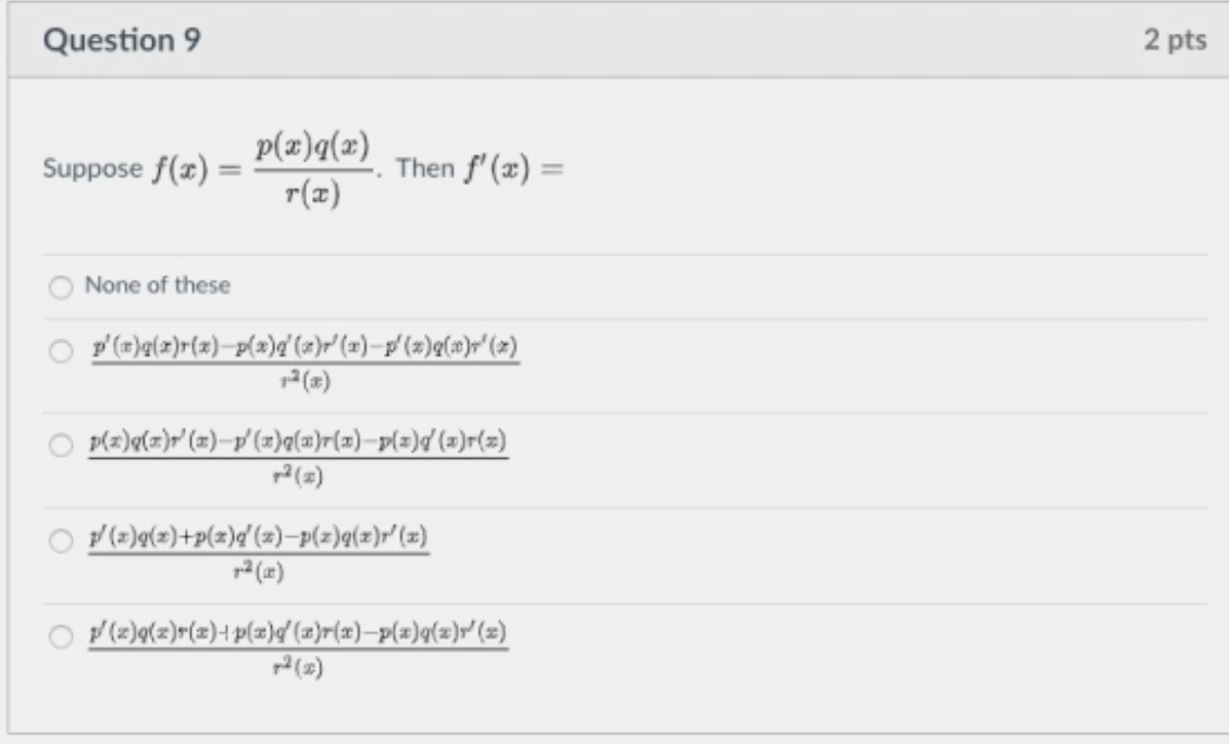 Solved Question 9 2 Pts Suppose F X P 3 Q A R 3 Then F Chegg Com