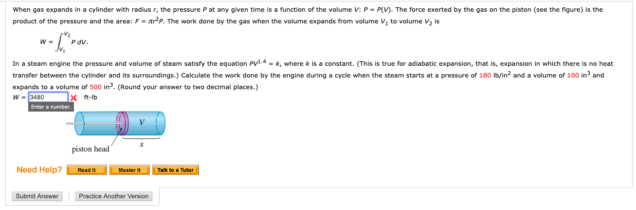 Solved When gas expands in a cylinder with radius r, | Chegg.com