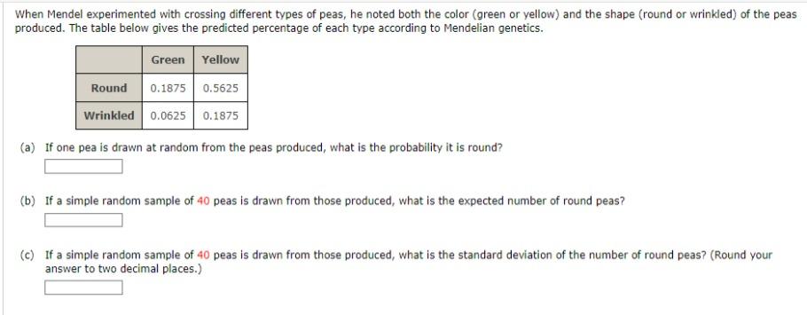 some mendelian crossing experimental results were shown to the students