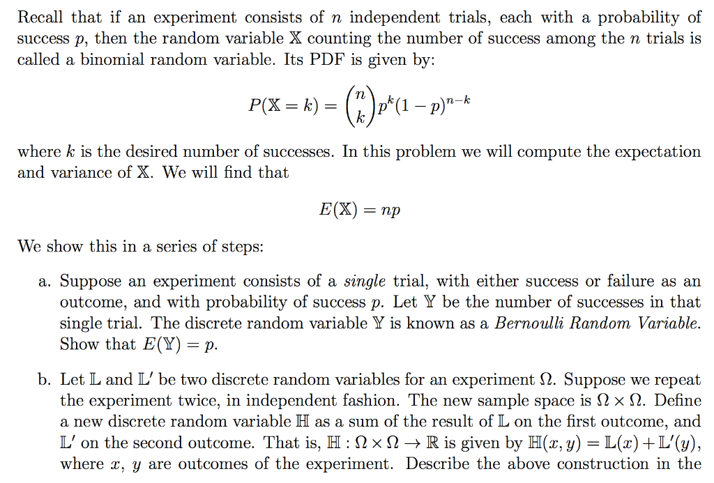 Show That X Is A Binomial Random Variable