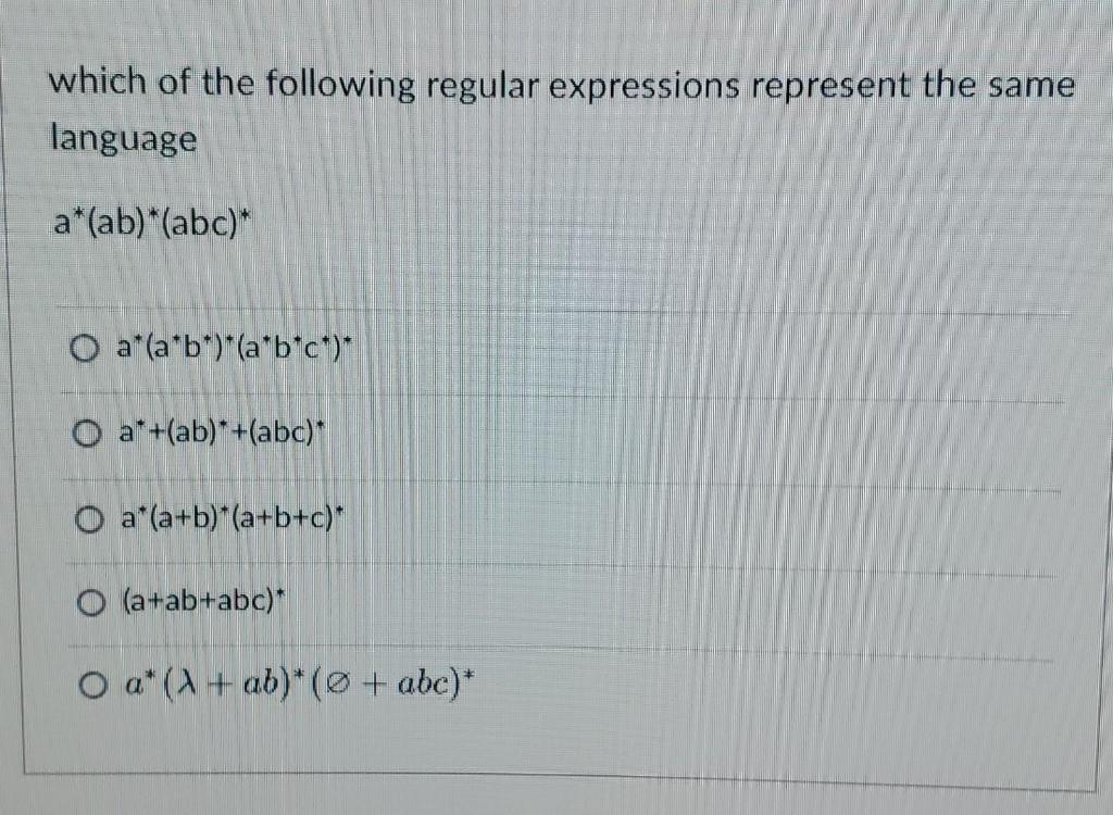 Solved which of the following regular expressions represent | Chegg.com