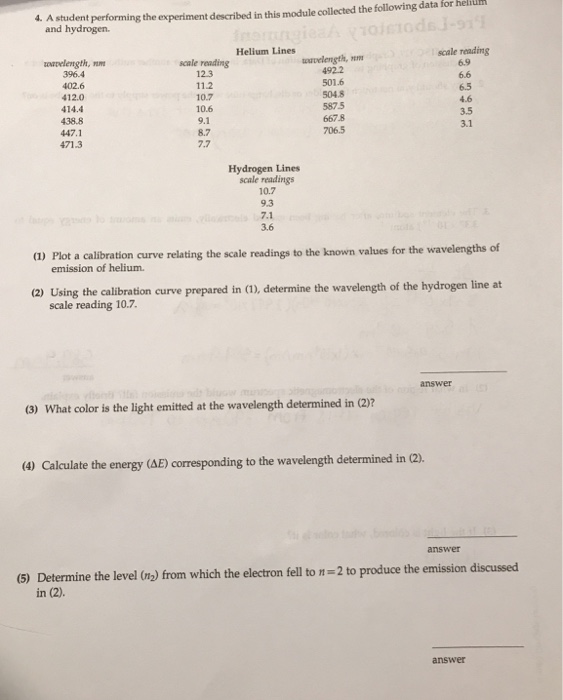 Solved 4. A student performing the experiment described in | Chegg.com