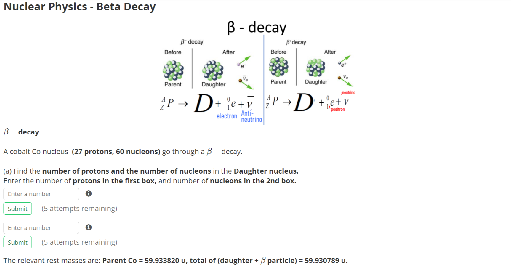 Solved Nuclear Physics - Beta Decay B - Decay B Decay Before | Chegg.com