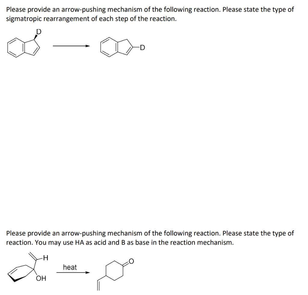 Solved Please Provide An Arrow-pushing Mechanism Of The | Chegg.com