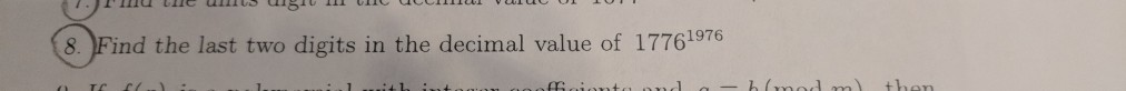 Solved S. Find The Last Two Digits In The Decimal Value Of | Chegg.com