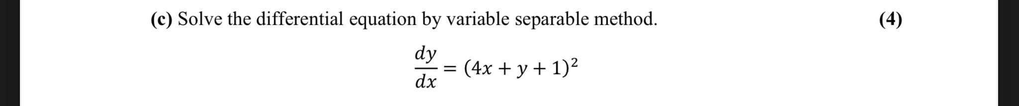 Solved C Solve The Differential Equation By Variable Chegg