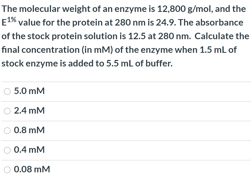 Solved For the protein in question 2, what is the