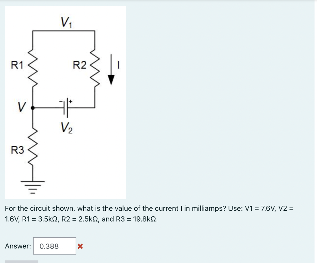 Solved For the circuit shown, what is the value of the | Chegg.com