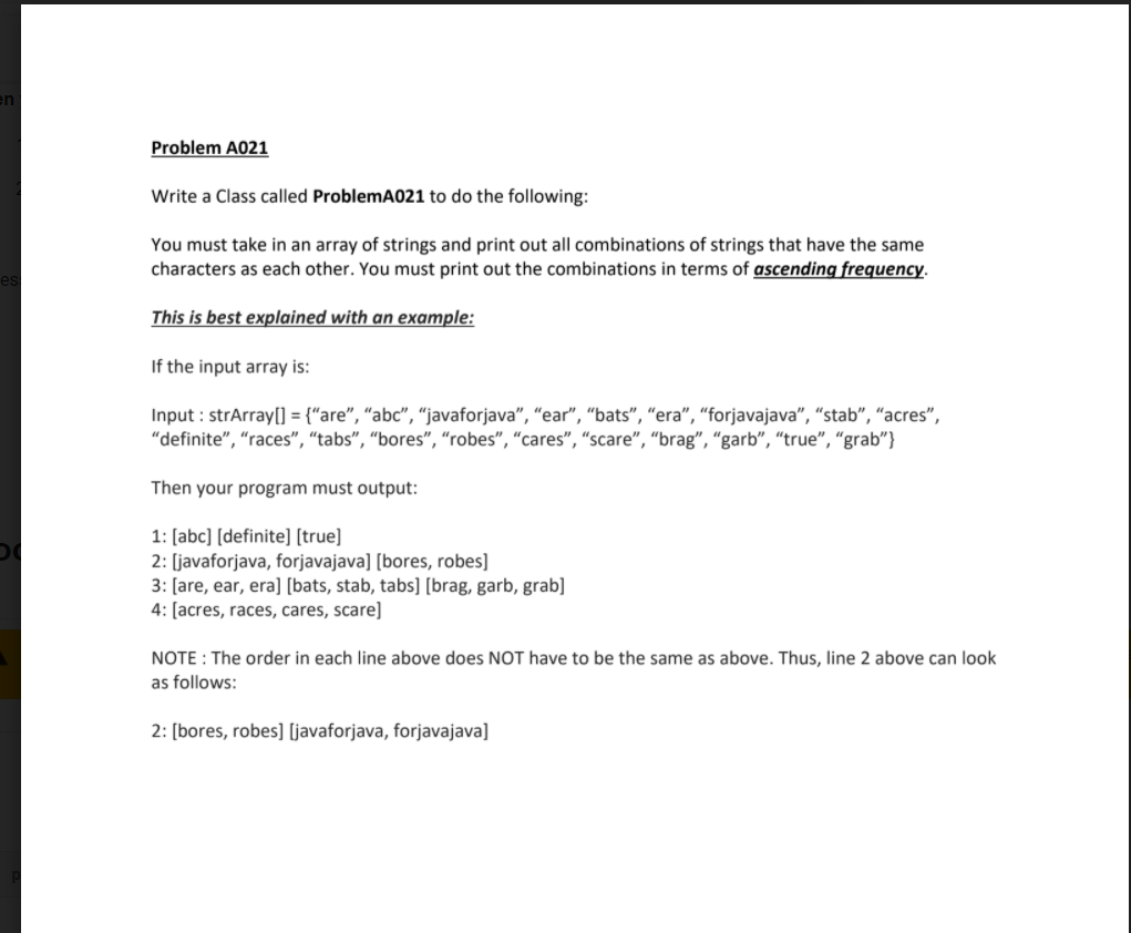 Solved I need help coding a program in Java that prints all | Chegg.com