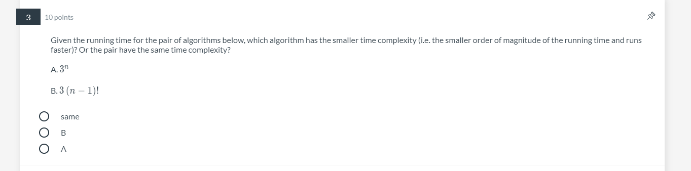 Solved 1 10 points Assume that "n" denotes the number of | Chegg.com