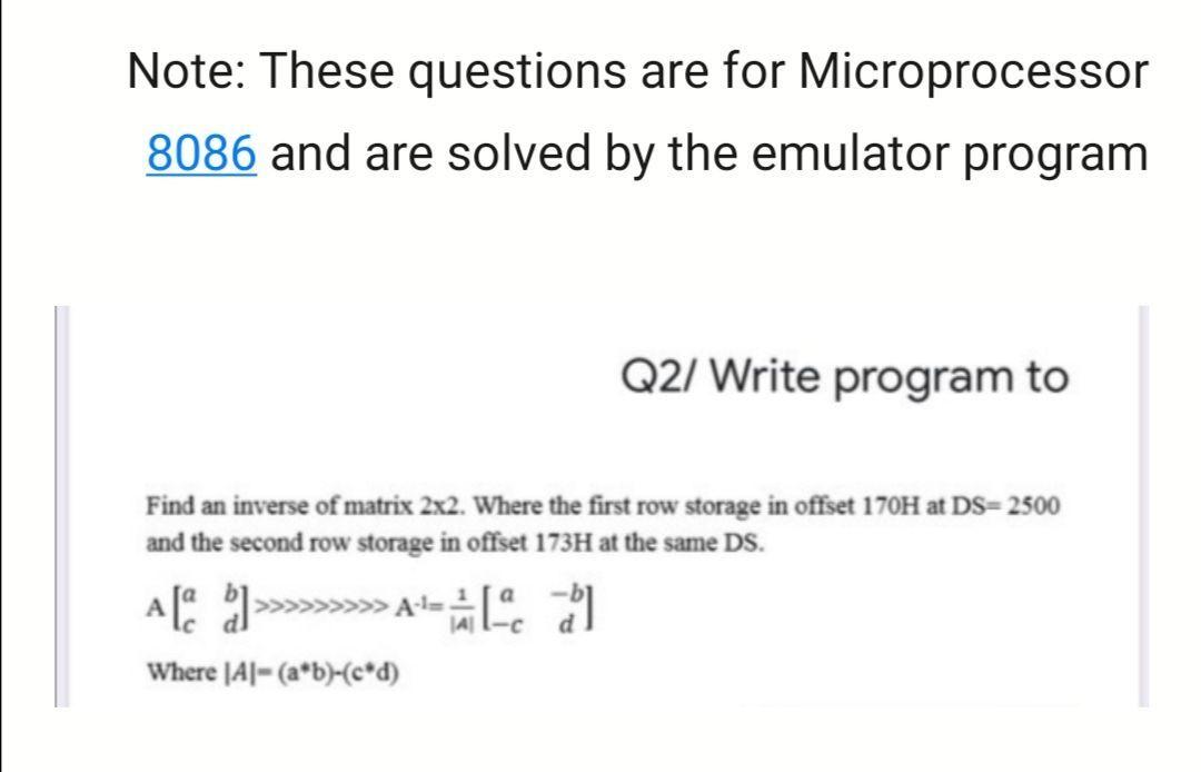 Solved Note: These Questions Are For Microprocessor 8086 And | Chegg.com