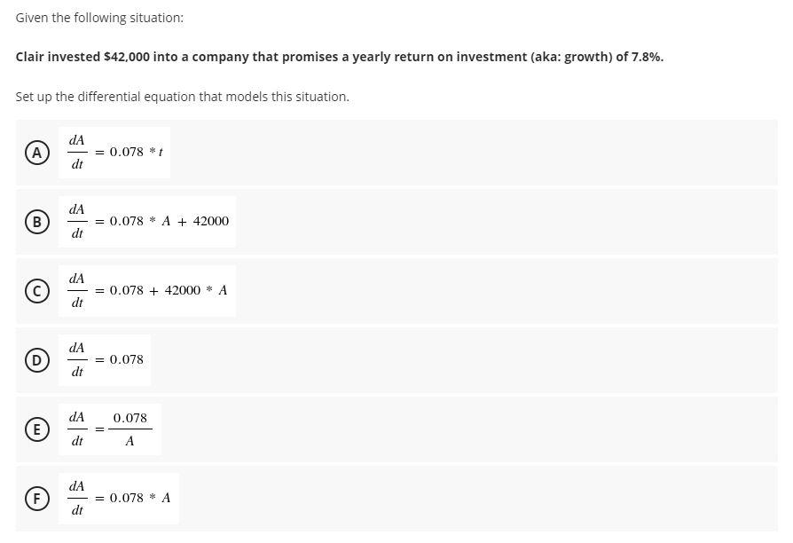 Solved Given The Following Situation: Clair Invested $42,000 | Chegg.com