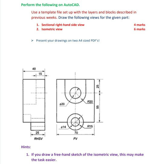 Solved Pls make it on paper. I will make it on Autocad by | Chegg.com