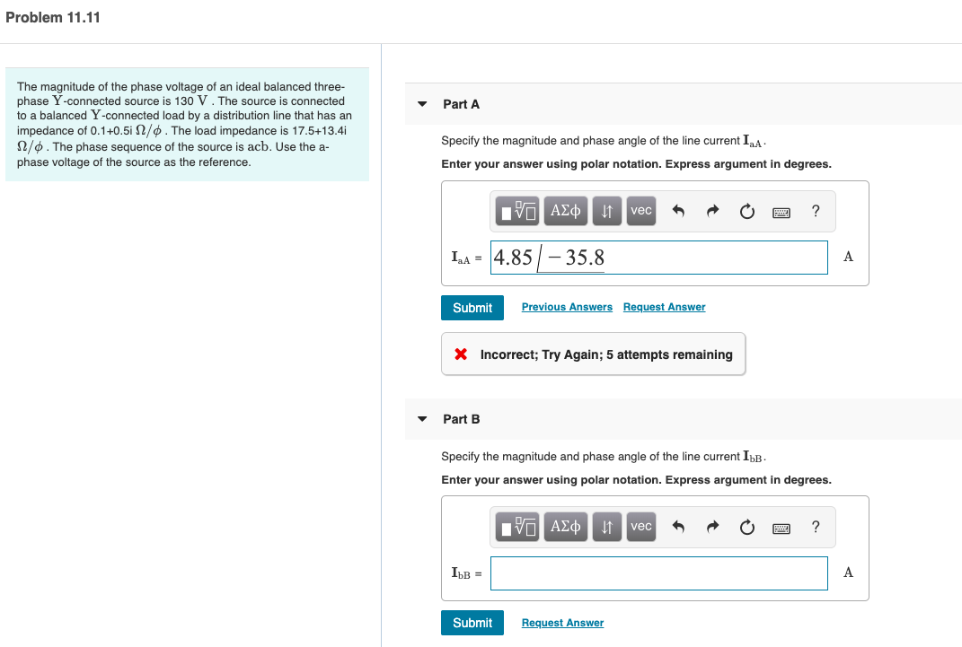 Solved Part C Specify the magnitude and phase angle of the | Chegg.com