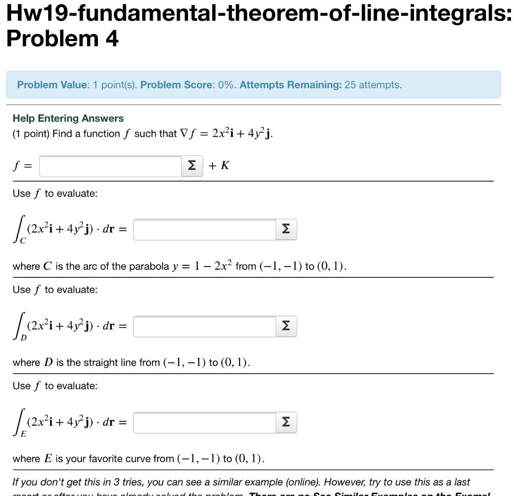 Solved Hw19 Fundamental Theorem Of Line Integrals Problem 3