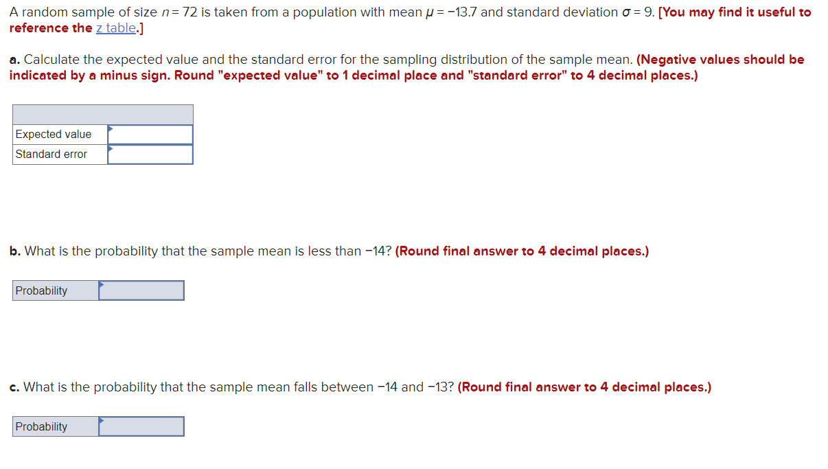 Solved A random sample of size n=72 is taken from a | Chegg.com