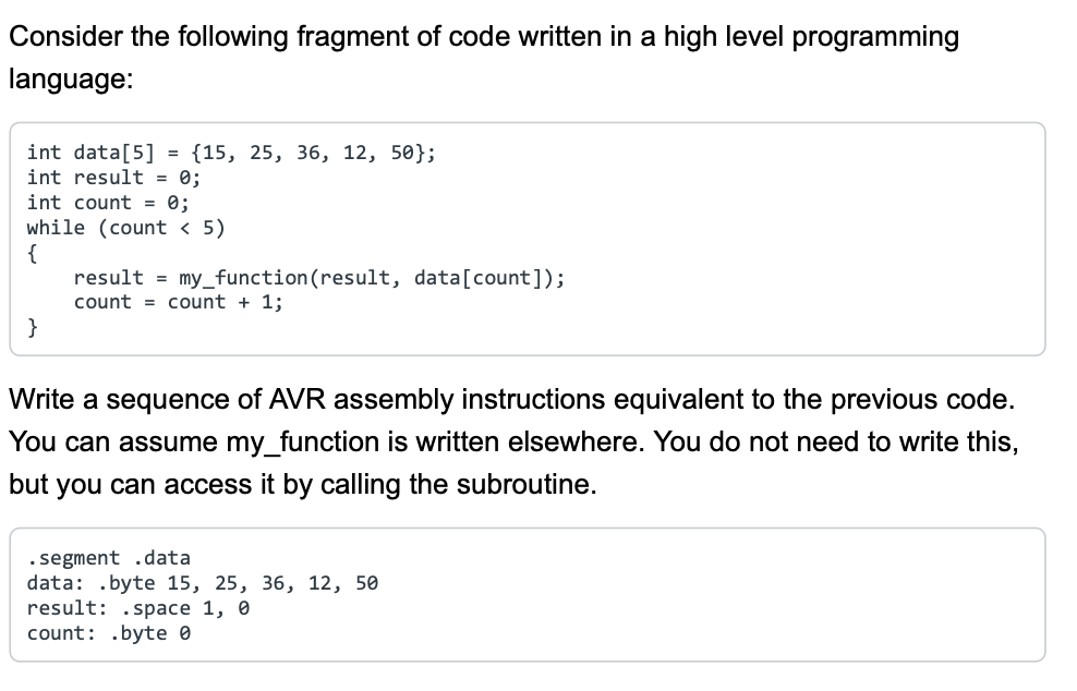 Solved Consider The Following Fragment Of Code Written In A | Chegg.com