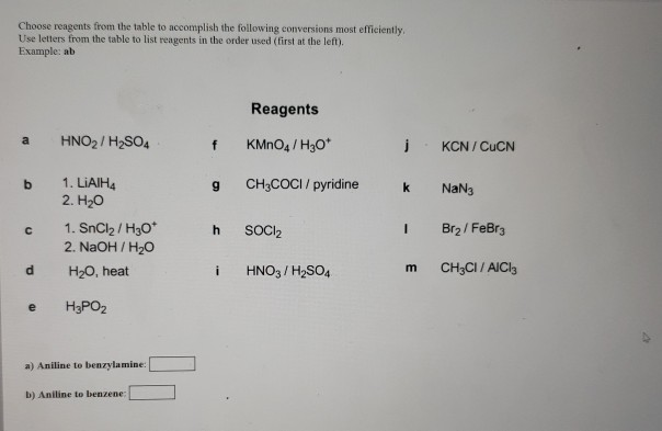 Solved Choose Reagents From The Table To Accomplish The | Chegg.com