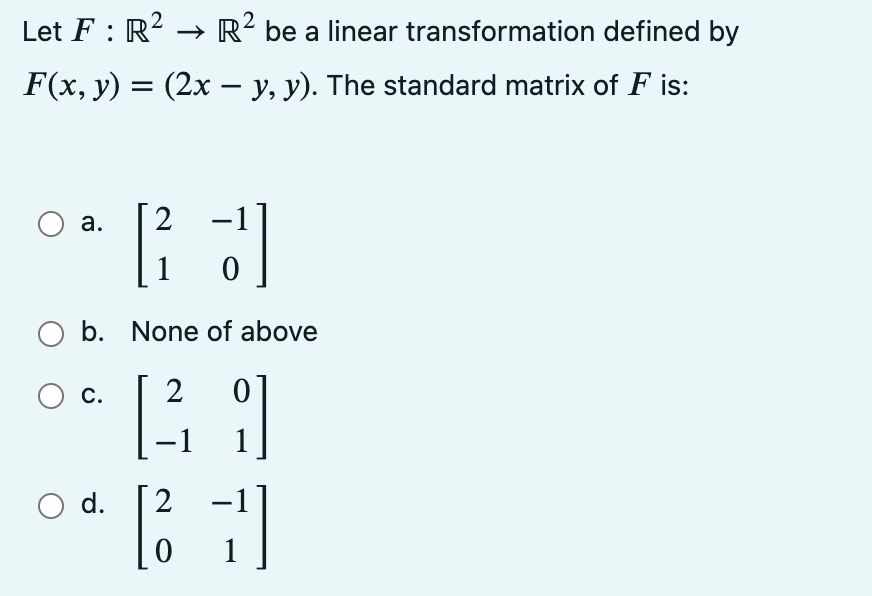 Solved Let F R2→r2 Be A Linear Transformation Defined By