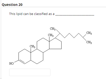 Solved Question 20 This lipid can be classified as a CH3 CH3 | Chegg.com