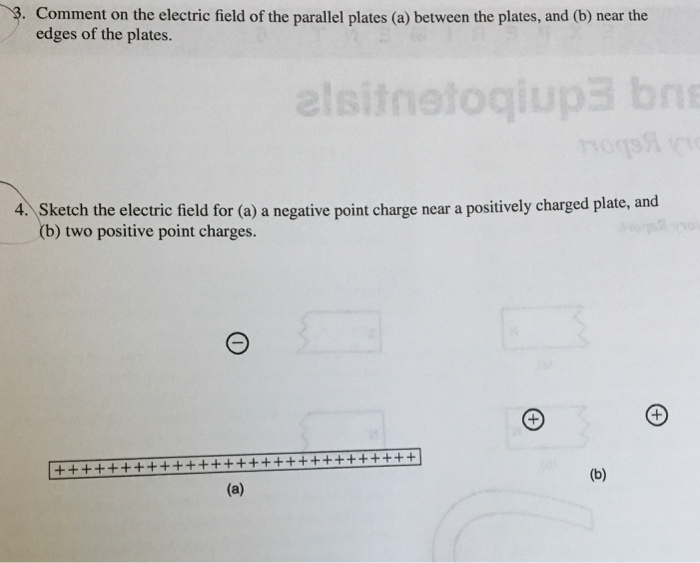 Solved 3. Comment on the electric field of the parallel | Chegg.com