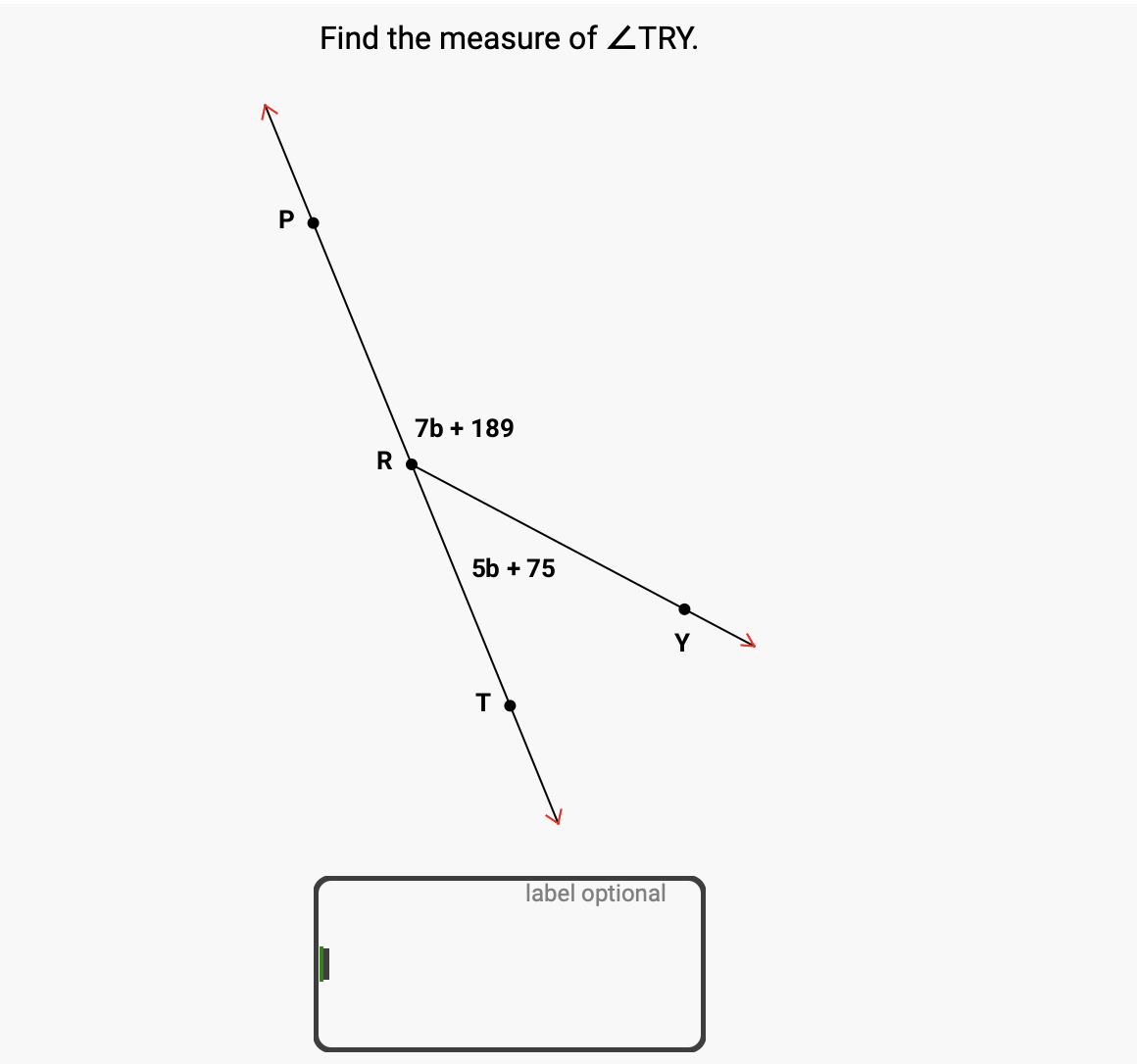 Solved Find the measure of ∠TRY. | Chegg.com