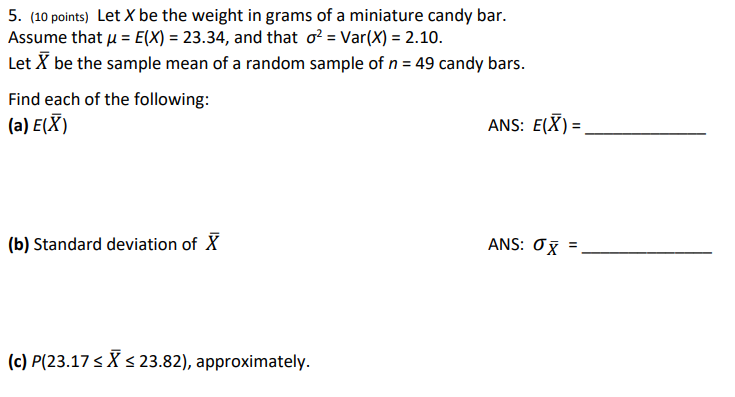 Solved 5 10 Points Let X Be The Weight In Grams Of A M Chegg Com