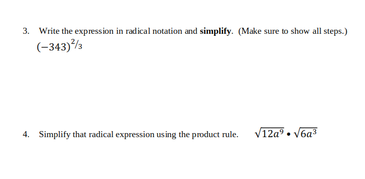 Solved 3. Write the expression in radical notation and | Chegg.com
