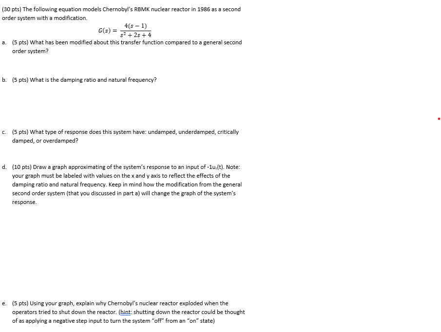 Solved (30 pts) The following equation models Chernobyl's | Chegg.com