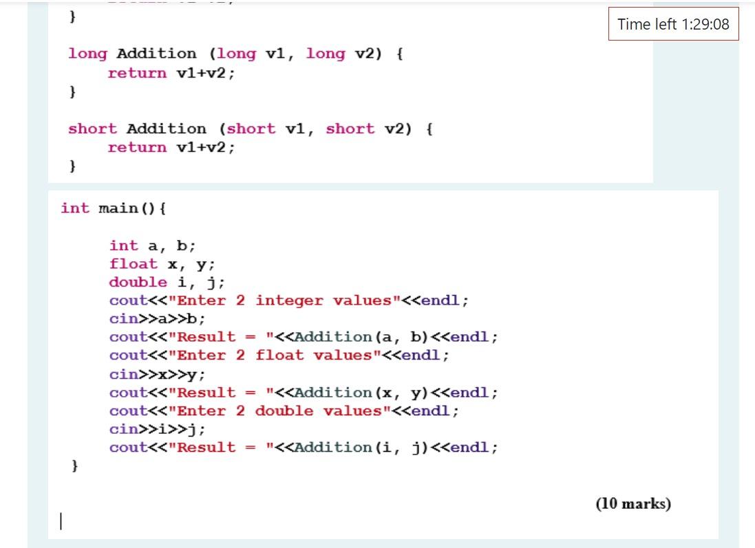 Solved The Following Program Will Perform The Addition Of 2 | Chegg.com