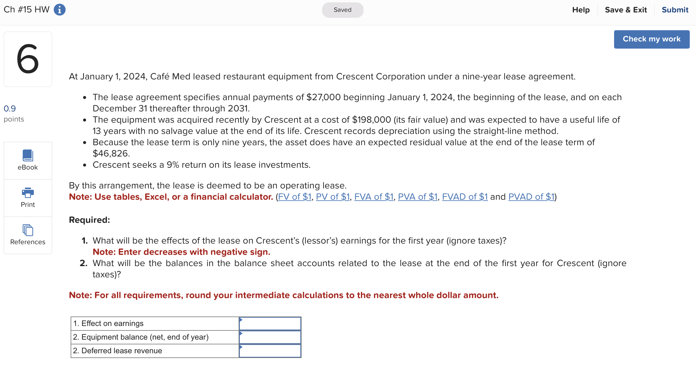 Solved At January 1 2024 Caf Med Leased Restaurant Chegg Com   Phpfio0BB