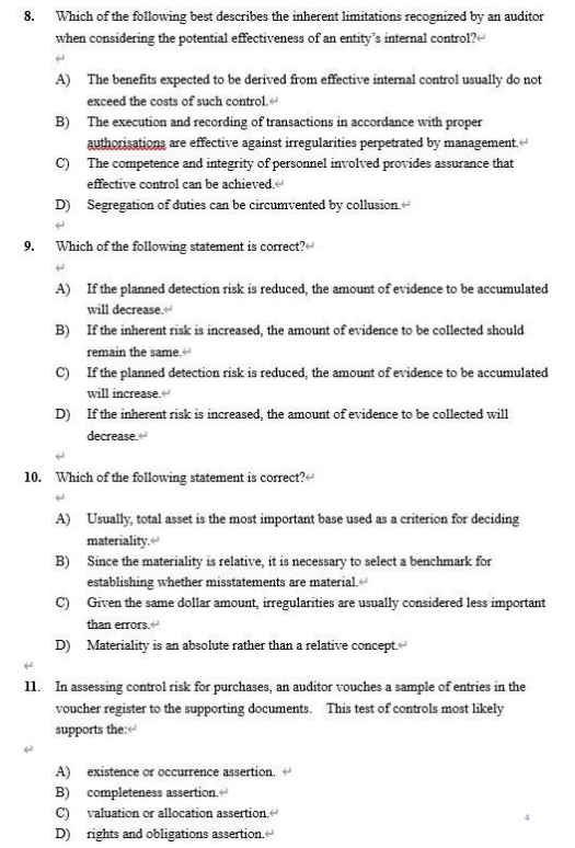 Solved 8 Which of the following best describes the inherent Chegg com