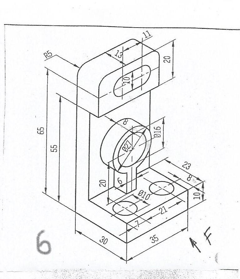 Solved draw the orthogonal 3 views by hand drawing for the | Chegg.com