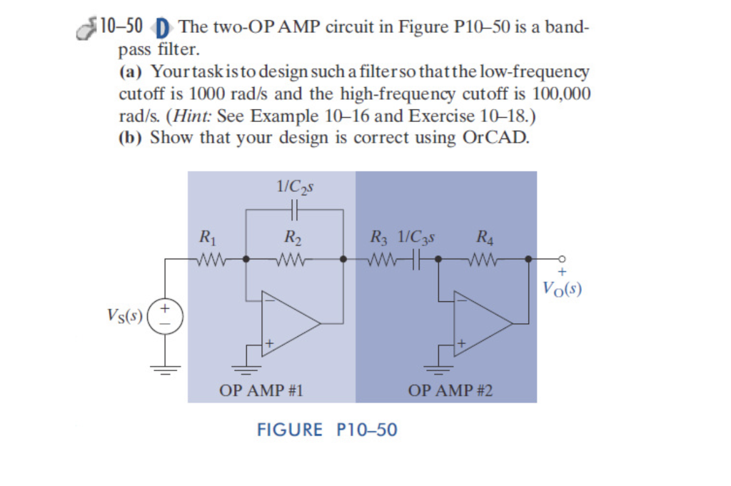 Solved 1050 D The twoOP AMP circuit in Figure P1050 is a