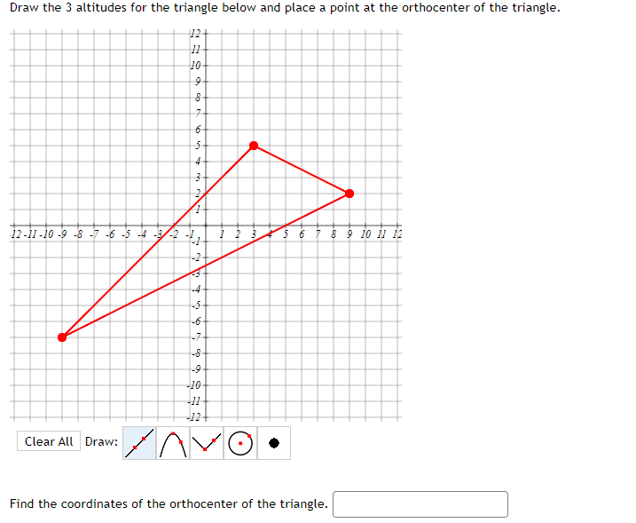 Solved Draw the 3 altitudes for the triangle below and place Chegg com