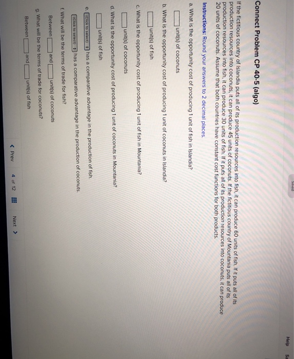 Solved Help Sa Connect Problem CP 40-5 (algo) f the | Chegg.com