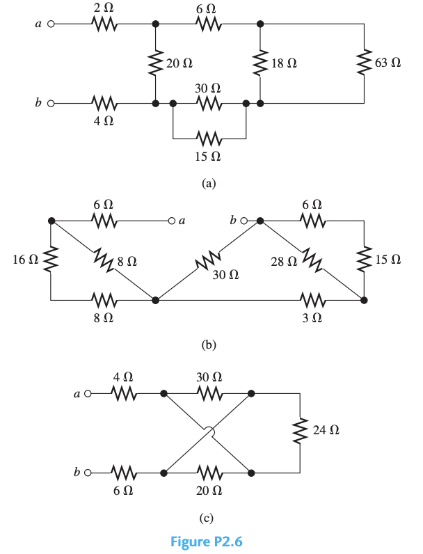 Solved P2.6. Find the equivalent resistance between