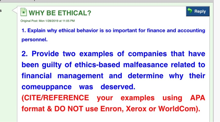 Solved Why Be Ethical? 1. Explain | Chegg.com