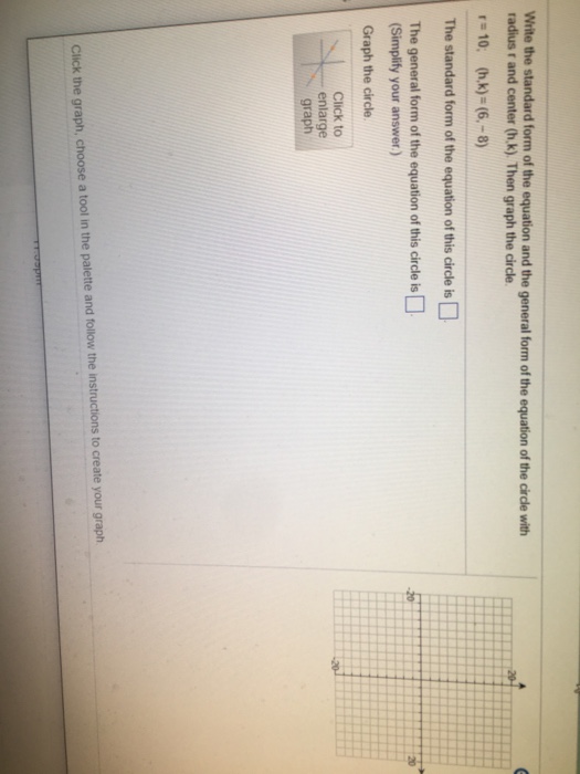 Solved Write the standard form of the equation and the | Chegg.com