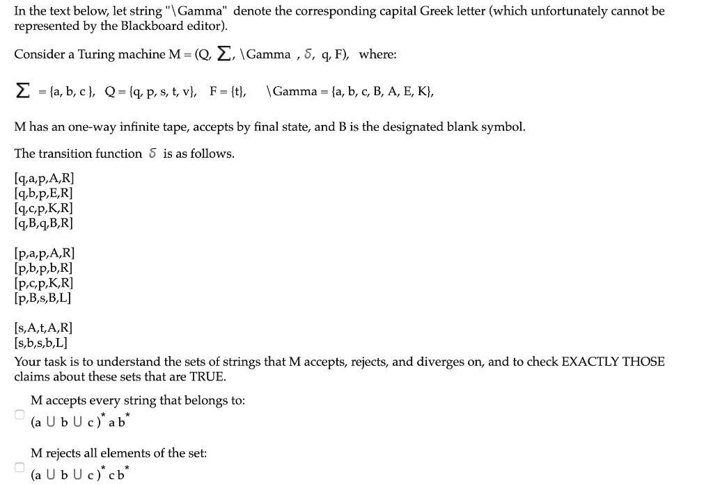 Solved In The Text Below Let String Gamma Denote The Chegg Com