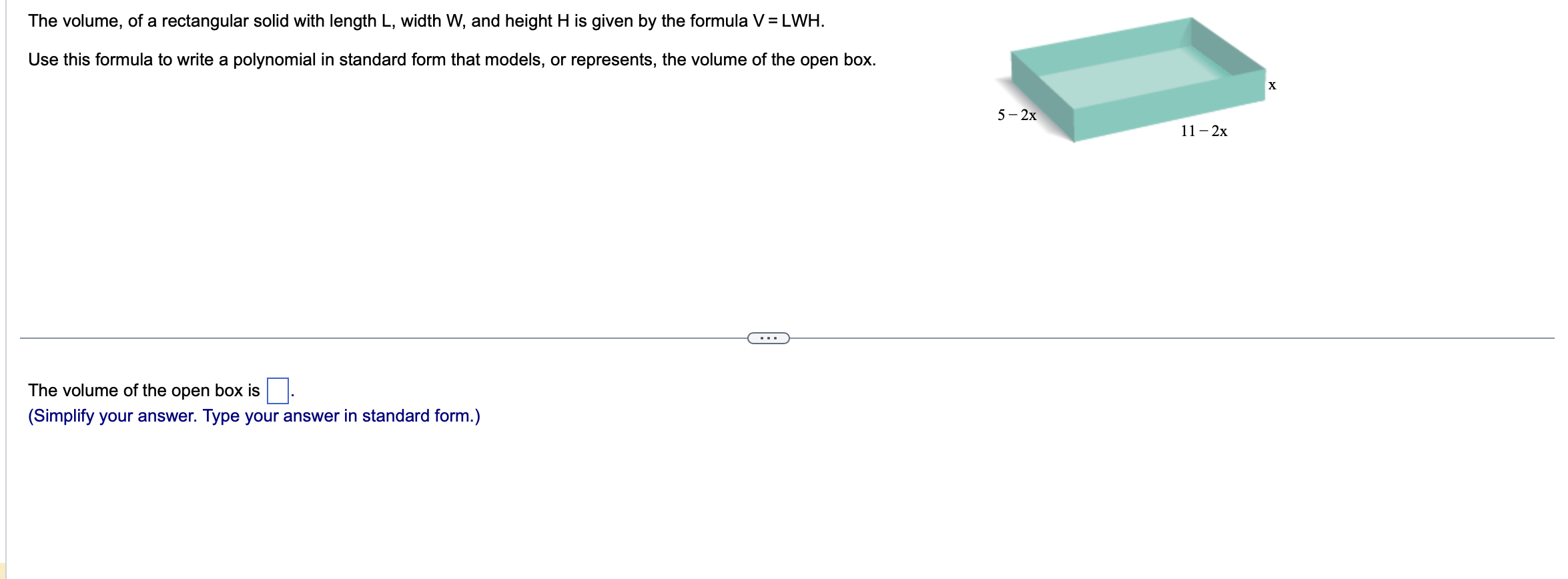 Solved The volume, of a rectangular solid with length L, | Chegg.com