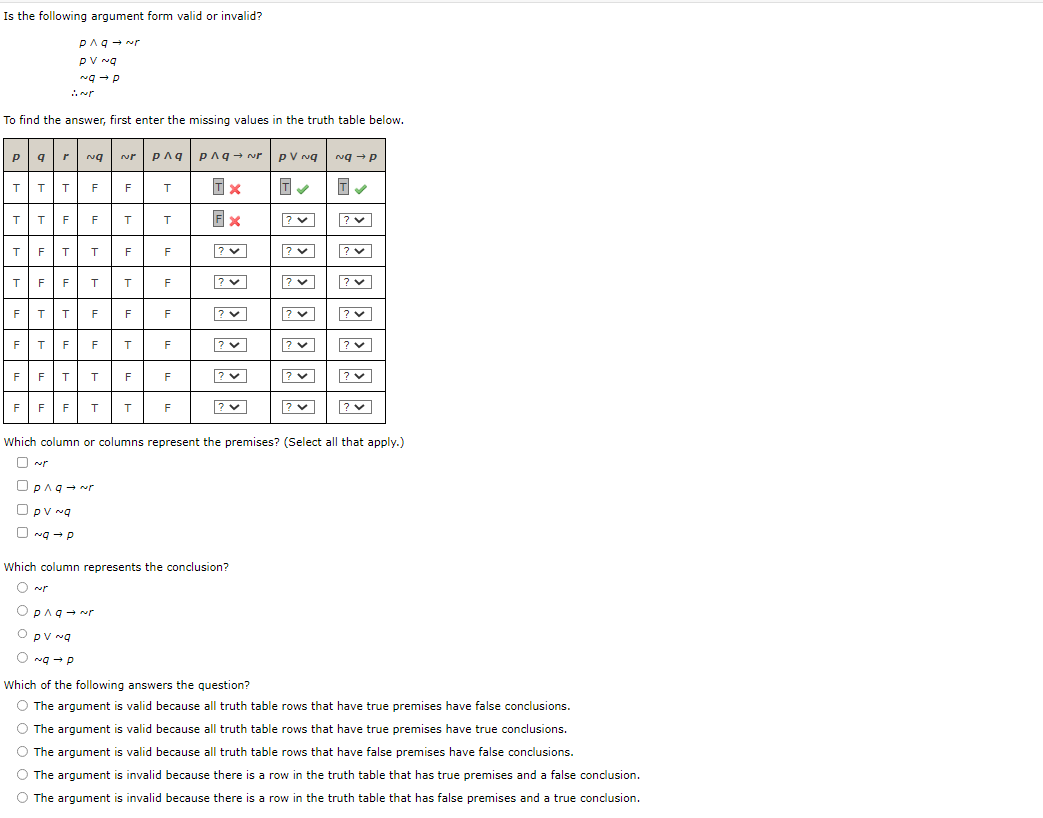 Solved Is The Following Argument Form Valid Or Invalid? | Chegg.com