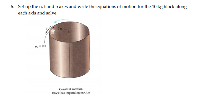 Solved 6. Set Up The N, T And B Axes And Write The Equations | Chegg.com