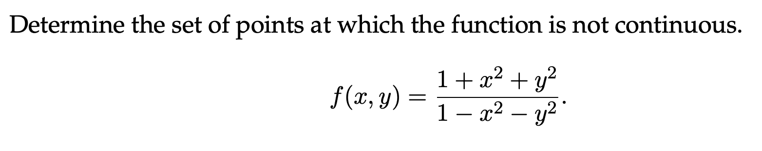 Solved Determine the set of points at which the function is | Chegg.com
