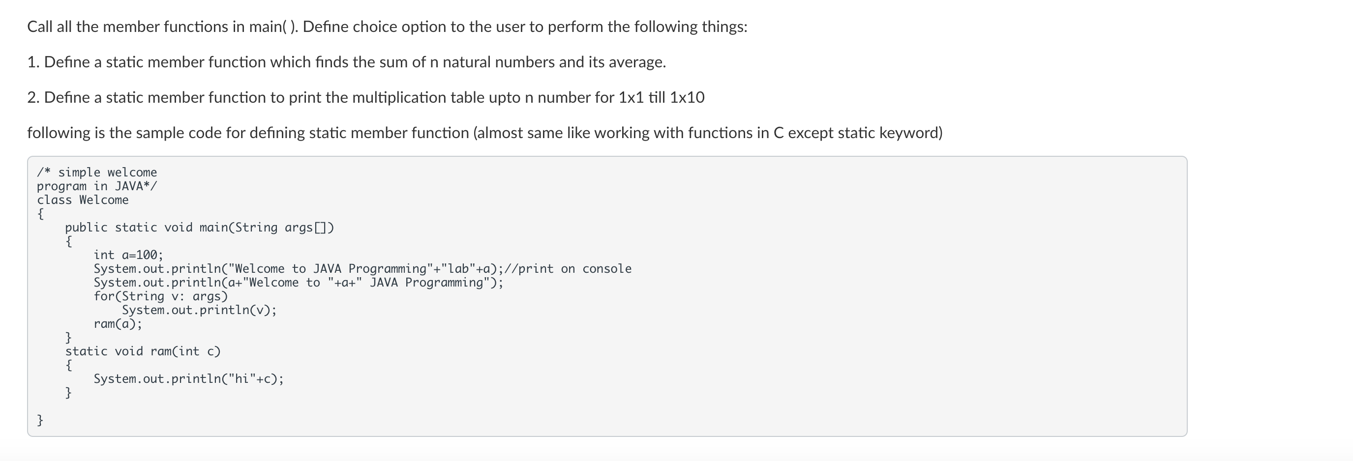 Solved Call all the member functions in main( ). Define | Chegg.com
