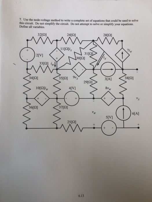 Solved 7. Use the node-voltage method to write a complete | Chegg.com