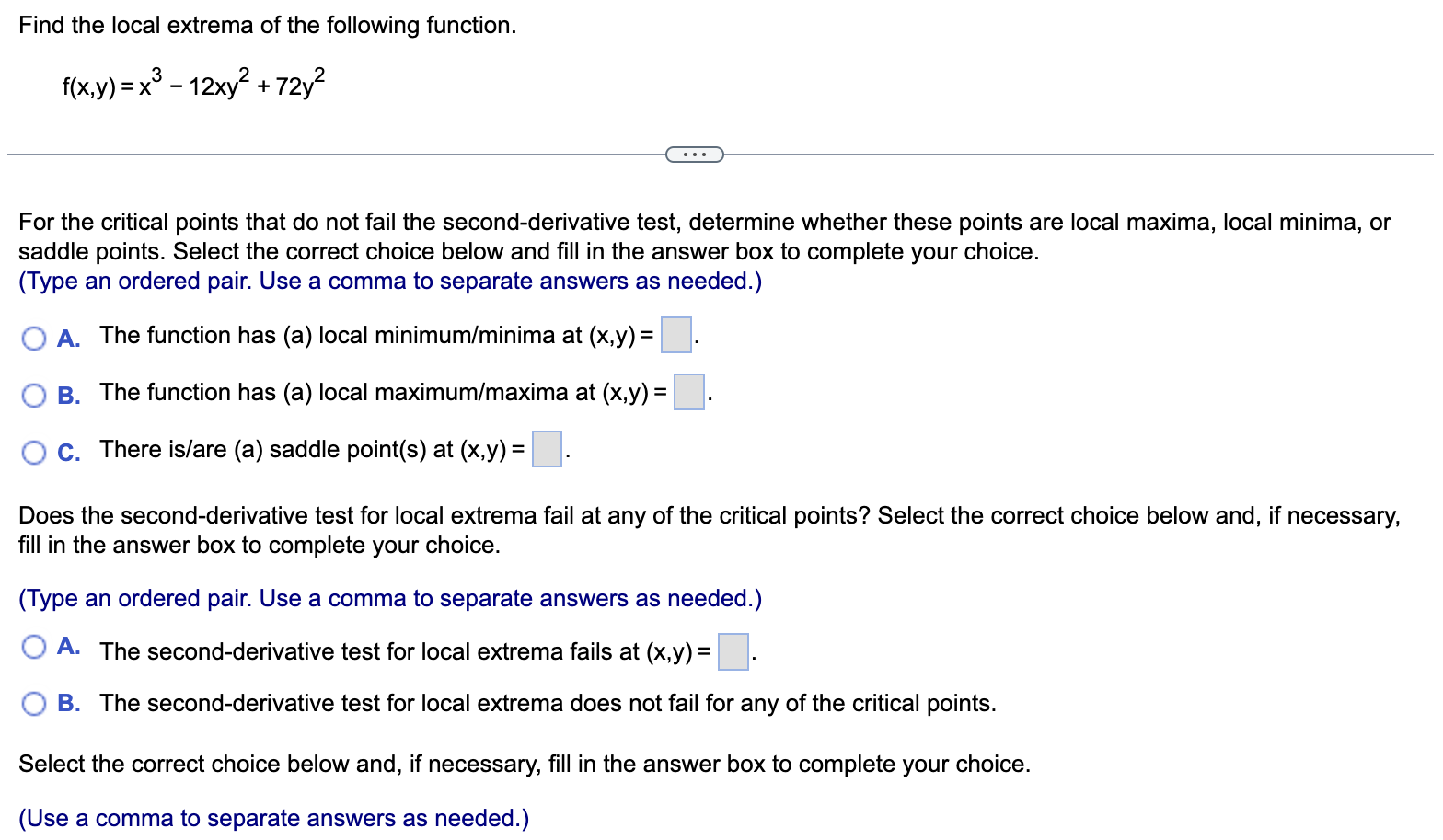 Solved Find The Local Extrema Of The Following Function. | Chegg.com