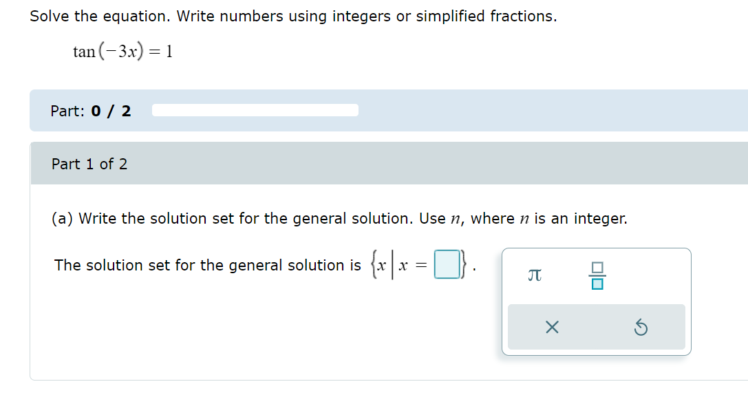 Solved Solve the equation. Write numbers using integers or | Chegg.com