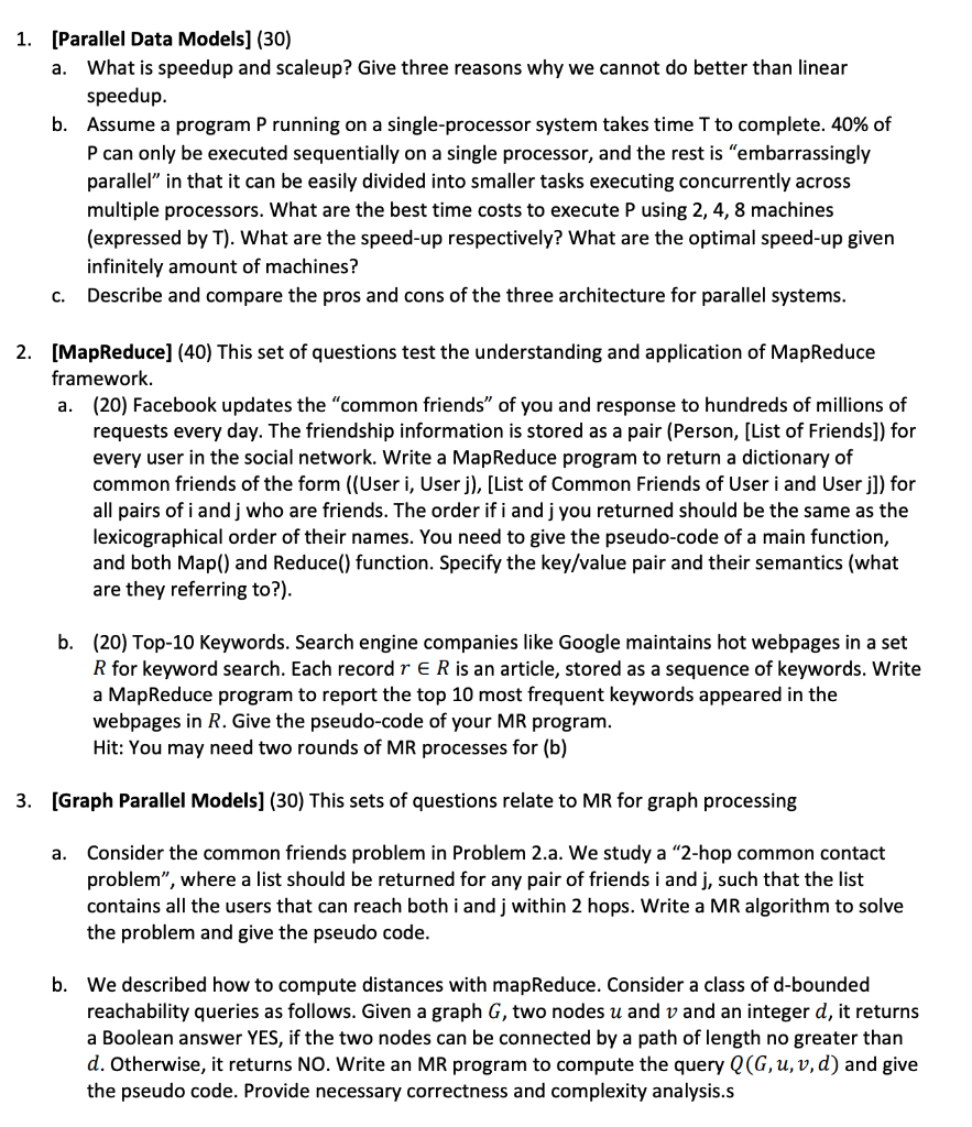 solved-1-parallel-data-models-30-a-what-is-speedup-and-chegg