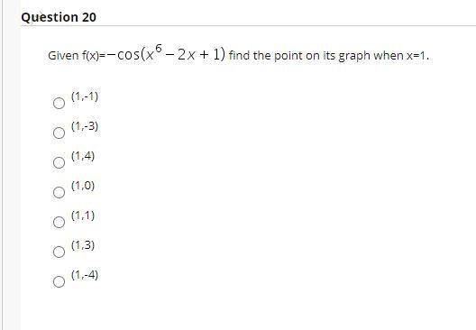 Solved Question 16 1 poin f(x) 2+ 1 The graph of fx) is | Chegg.com